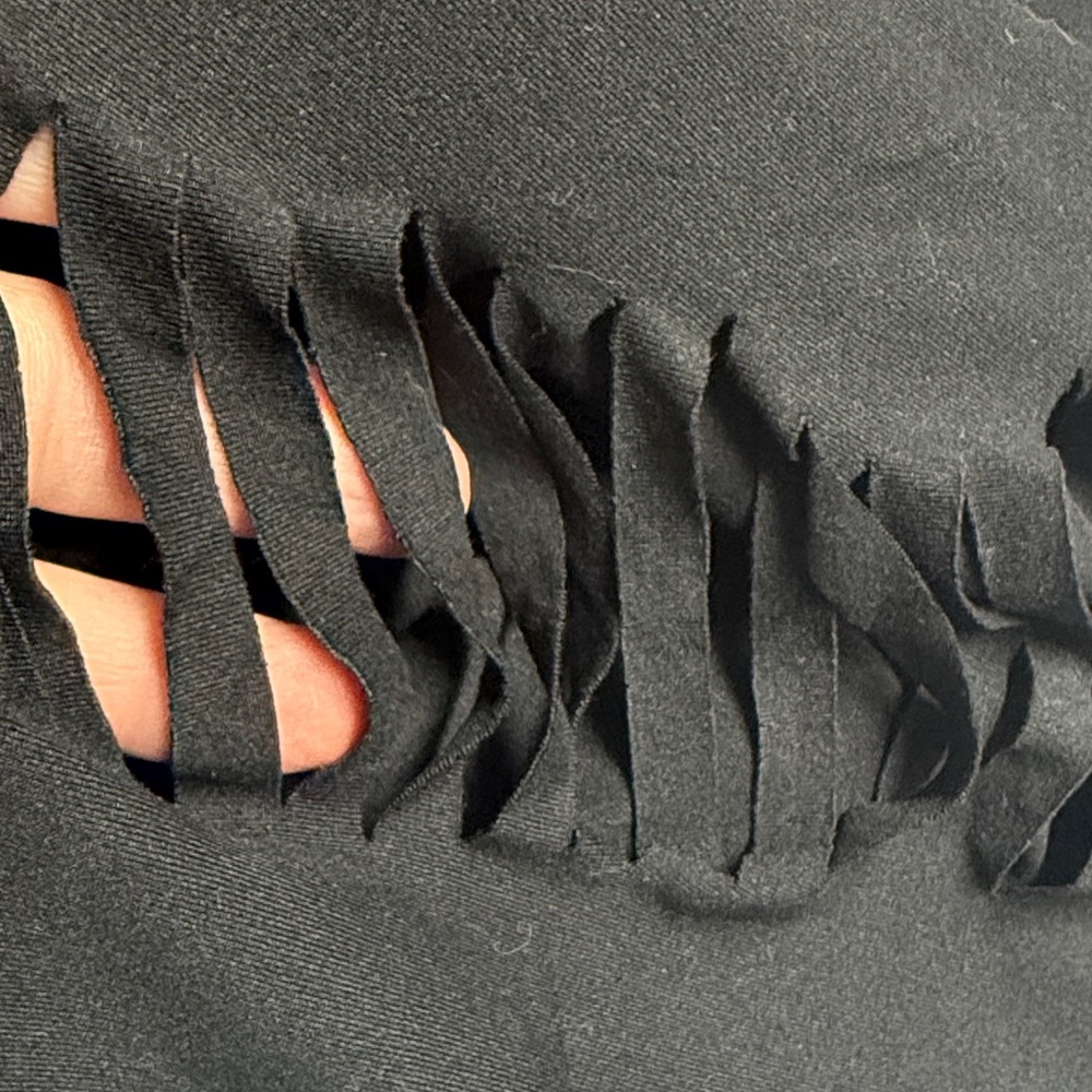 Black XL Leggings with rips- never worn. New without tags. - Picture 4 of 5